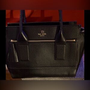 Kate Spade Black Southport Avenue Oden Leather  Satchel.